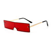 SHAUNA Trending Small Rectangle Rimless Sunglasses Women Retro Clear Pink Red Orange Integrated Lens Sunglasses UV400