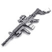 Hpolw Jewelry Mens Vintage Style Army Style Gun Model Alloy Pendant Necklace24 inch Black Stainless Steel Chain
