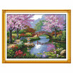 Anself DIY Handmade Needlework Counted Cross Stitch Set Embroidery Kit 14CT Beautiful Scenery of Park Pattern Cross-Stitching 57