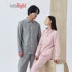 INTERIGHT home service parent-child mens cotton double-layer yarn jacquard family portrait home service suit gray M