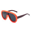 SHAUNA Oversize Double Colors Frame Women Pilot Sunglasses Brand Designer Fashion Nail Decoration Men Black Lens Shades