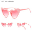 SHAUNA Metal Hinge Popular Heart Sharp Women Cat Eye Sunglasses Fashion Glitter Pink Glasses UV400