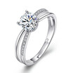 Cubic Zirconia Solitaire Ring For Women Fashion Jewelry Wedding&Engagement Rings White Gold Plated WHRG80