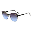 SHAUNA Retro Rivets Decoration Women Rimless Cat Eye Sunglasses Brand Designer Men Blue Gradient Sun Glasses UV400