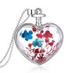 Aiyaya Gold Mini Dry Flower Glass Lovers Heart Necklace for Women Fashion Pendant Sunflower Necklaces