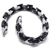 Hpolw Mens fashion originality silver&black Stainless Steel Geometry Lobster Clasps Bracelet