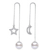 Moon And Star Long Drop Earrings For Women Vintage Fashion Jewelry Accessories High Quality Cubic Zirconia WHEG44