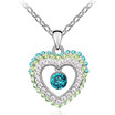 Crystals Heart Pendant Necklace Made With Crystal from Austrian Elements For Women Birthday Gift Cute Silver Color Jewelry 4648