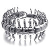 Hpolw Wholesale Fashion Jewelry Mens Biker Heavy Stainless Steel Silver Scolopendra BraceletsBangle