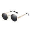 Gothic Steampunk Sunglasses Men Women Metal WrapEyeglasses Round Shades Brand Designer Sun glasses Mirror High Quality UV400