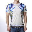 Mens O-neck Skull Print Colorful Pullover T-Shirts