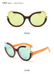 SHAUNA Classic Women Cat Eye Sunglasses Fashion Ladies Half Frame Mirror Coating Lens Sun glasses