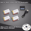 4 in 1 Charger Set4pcs 37V 1200mAh Li-po Battery for Syma X5SW X5S Latest U9DG