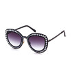 SHAUNA Venetian Pearl Decoration Fashion Women Cat Eye Sunglasses Heavy Metal Frame Ladies Gradient Lens Shades UV400