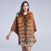 Real fox fur collar furry woolen coat with loose-fitting coat High quality womens autumn&winter jacket discount 2018 New