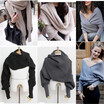 Womens Winter Warm Soft Knitting Wool Sweater with Scarves