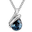 White Gold Plated Crystal Drop Necklace Made With Crystal from Swa Elements Jewelry for Women Weddings 6286