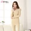 City Beauty Ladies Seamless Thermal Underwear Set Thick Lace Slim Body Set Autumn Clothing Qiuku 2W6304 Pink One Size