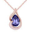 Original Crystal from Austrian Elements Waterdrop Necklaces Pendants Rose Gold Color Chain Collier Bijoux For Women Best Gift 2166