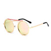 SHAUNA Vintage Punk Styles Women Round Sunglasses Double Bridges Fashion Men Clear Red Lens Glasses UV400