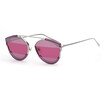 SHAUNA Unique Stripe Lens Women Cat Eye Sunglasses Fashion Men Single Bridges Purple Red Sun Glasses UV400