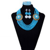 6 Rows Wedding Crystal Necklace Set New Style African Beads Jewelry Set For Women Nigerian Bridal Beads Jewelry Set