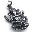 Hpolw Fashion jewelry Black Delicate Stainless Steel Hindu Elephant Pendant Mens NecklaceAnimal pendants18-26 inch Chain