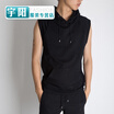 Season Sleeveless T-Shirt Korean Vest Sleeve Mens Shirt Mens Hood Body Short Sleeve Slim Sports