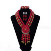 Royal Pearl Necklace And Earring Set Nigerian Wedding African Beads Jewelry Set Crystal Beaded Bridal Jewelry Set Free Shipping