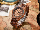 Fashion Unique Hollow Dial Wood Bracelet Watches Mens 2017 New Cool Men Clock Bamboo Brown Quartz Wristwatch Modern Relogio W071