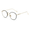 SHAUNA Comfortable Spring Hinge Fashion Women Round Metal Glasses Frame Retro Men Clear Lens Glasses