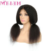 MEIEM Lace Front Human Hair Wigs For Women Kinky Straight Natural Black Brazilian Remy Hair Lace Wigs With Baby Hair Bleached Knot