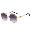 SHAUNA Unique Clock Sharp Women Round Sunglasses Oversize Fashion Men Blue Gradient Lens Glasses UV400