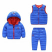 Winter Kids Clothing Sets Warm Duck Down Jackets Clothing Sets Baby Girls & Baby Boys Down suit 3pcs Coats Vest Pants Overcoat