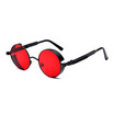 SHAUNA Classic Punk Style Women Round Sunglasses Retro Men Red TintedClear Lens Goggle Shades