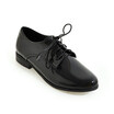 women oxford shoes lace up round toe causal block heel patent leather dress shoes