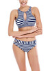 2018 Striped Cut Out Tie Back Padded Bikini Set