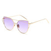 SHAUNA Stylish Flat Women Panel Mirror Lens Cat Eye Sunglasses Classic Brand Designer Men Twin-Beams Tint Sunglasses UV400