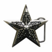 Black Rhinestones Double Star Belt Buckle Gurtelschnalle Boucle de ceinture