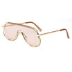 SHAUNA Oversize Women Pilot Sunglasses Unique Double Rims Men Integrated Champagne Pink Sun Glasses UV400
