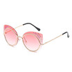 SHAUNA Fashion Crystal Decoration Women Rimless Sunglasses Brand Designer Ladies Cat Eye Gradient Lens Glasses