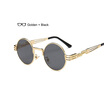 SHAUNA Classic Punk Styles Women Round Sunglasses Fashion Hollow Out Legs Men Clear Red Lens Shades UV400