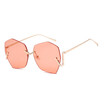 SHAUNA Oversize Irregular Women Rimless Sunglasses Unique Men Clear Purple Lens Glasses UV400