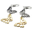 Hpolw Stainless Steel Butterfly Earrings Set 2pcs Color Silver Gold