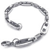 Hpolw Mens Stainless Steel Bracelet Biker Links Silver