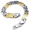 Hpolw Mens Stainless Steel Bracelet Cross Links Gold Silver