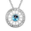 Round Crystal From Austria Elements Necklaces & Pendants Luxurious Fashion Jewelry for Birthday Gifts Girl White Gold Plated 10349