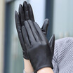 Autumn&winter touch screen touch leather gloves manufacturers discount hot womens goatskin gloves thickening plus velvet