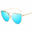 Cat Eye vintage Brand designer rose gold mirror Sunglasses For Women Metal Reflective flat lens Sun Glasses Female oculossend box