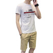 Damaizhang Brand Men Summer Short Sleeve Shirt With Short Pants Letter Printed Fashion T-shirt Cotton Casual Tee
